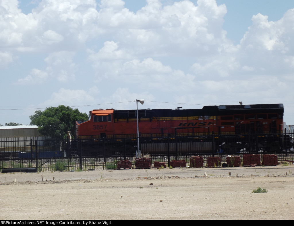 BNSF 3857 leading a 4 locomotive intermodal train